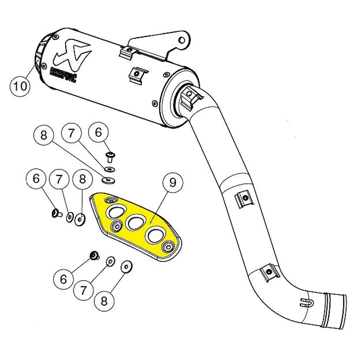 Akrapovic Stainless Steel Exhaust Heat Shield